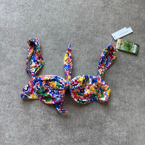 NWT Bydee Cyprus Bikini Top in Salsa - Picture 1 of 5